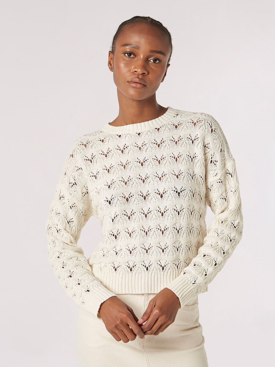 Image of Open Knit Pointelle Jumper