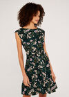 Floral Animal Tie Front Dress, Green, large