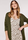 Textured Slub Cardigan, Khaki, large