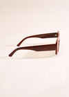 90s Style Square Sunglasses, Brown, large