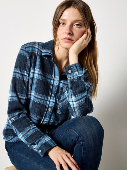 Waffle Knit Classic Check Shirt