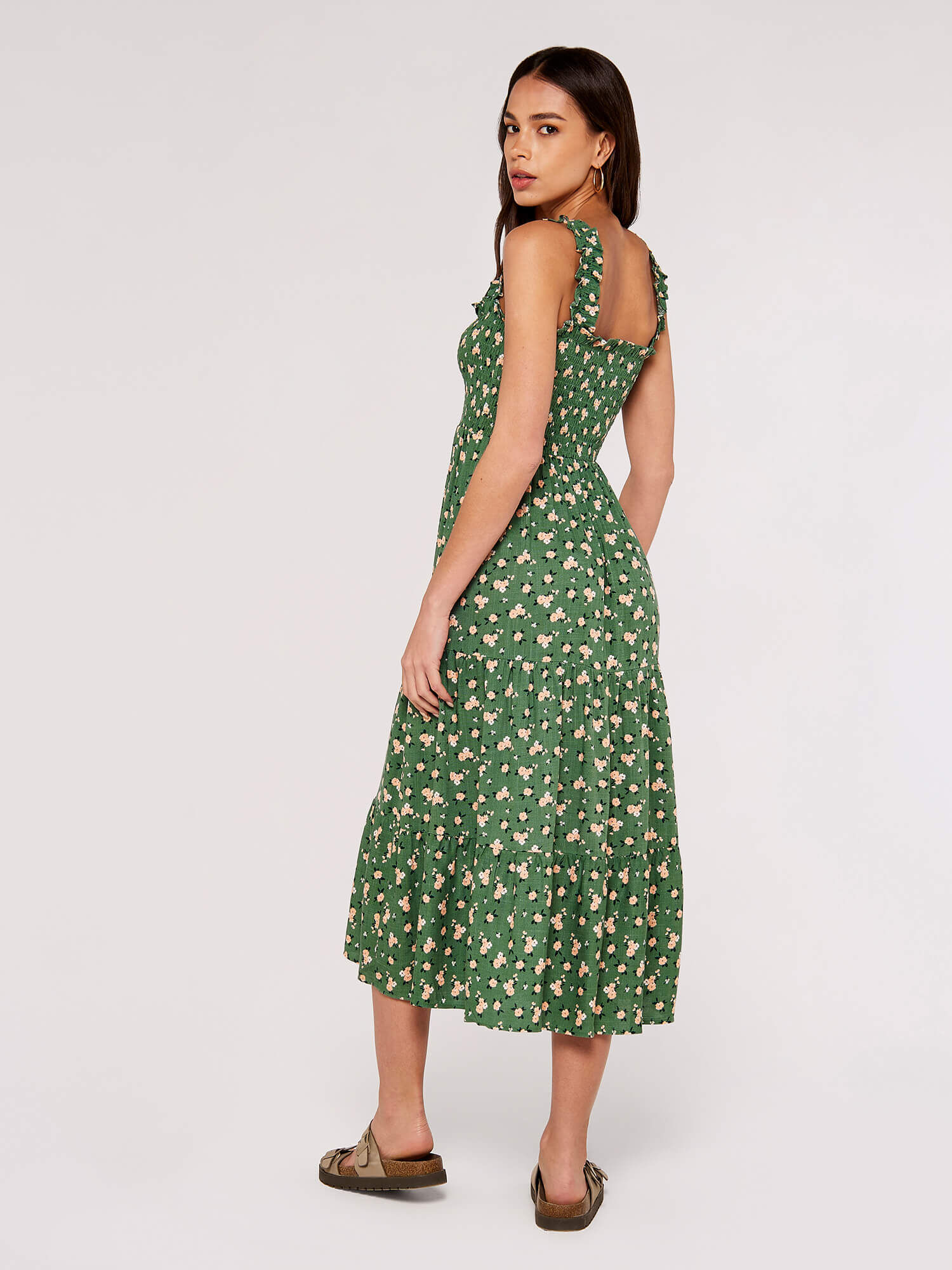 Ditsy print midi dress shop