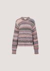 Ombre Stripe Chunky Knit Jumper, Pink, large