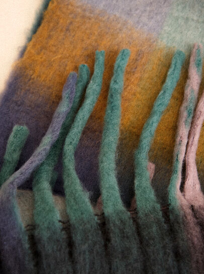 Check Colour Block Scarf