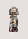 Patchwork Print Midi Dress, Navy, large