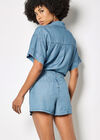 Denim Wrap Mini Skort, Blue, large
