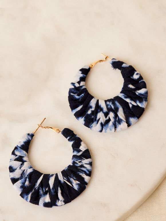 Fabric Circle Hoops, Blue, large