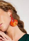 Orange thread fan earrings, Assorted, large