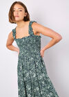 Ditsy Floral Midi Dress, Navy, large