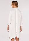 Oversized Shirt Dress, White, large