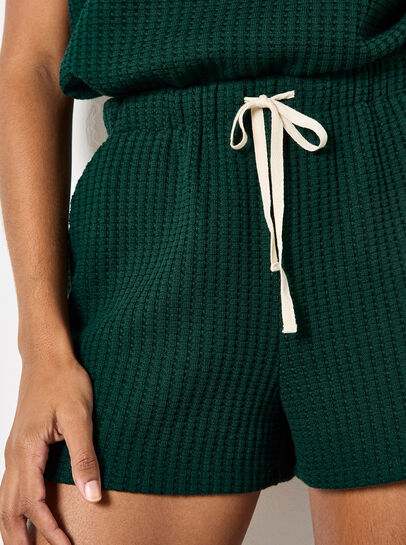 Waffle Knit Mini Shorts