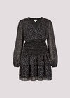 Spot Print Chiffon Mini Dress, Black, large