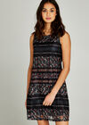 Ditsy Kaleidoscope Lace Dress, Black, large