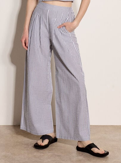 Stripe Wide Leg Trousers