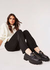 Metallic Sparkle Jersey Flares, Black, large