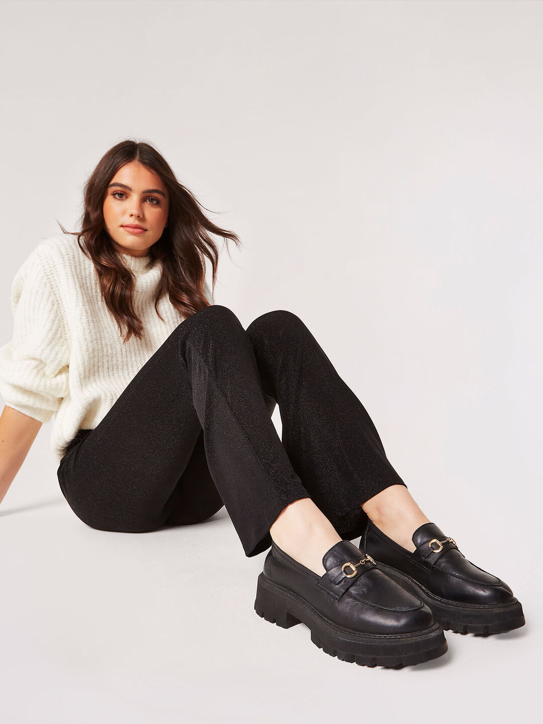 Image of Metallic Sparkle Jersey Flares