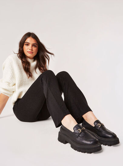 Metallic Sparkle Jersey Flares
