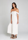 Stripe Bardot Smock Jumpsuit, Stone, large