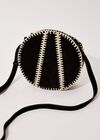 Suede Detailed Circle Bag, Black, large