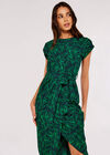 Brushstroke Print  Midi Dress, Navy, large