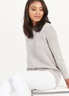 Grey Oversized Metallic Jumper, Light Grey - Silver, large