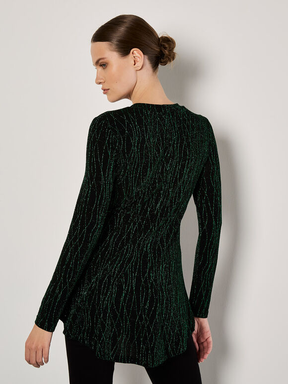 Sparkle Swirl Peplum Top, Green, large