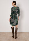 Geo Patchwork Shirt Mini Dress, Green, large