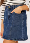 Denim Mini Skirt, Blue, large