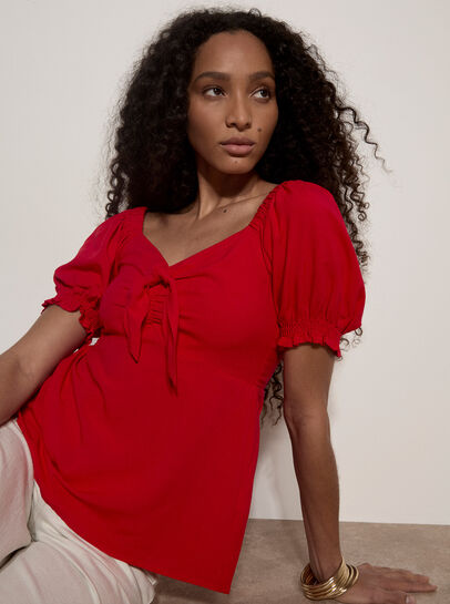 Tie Front Milkmaid Top