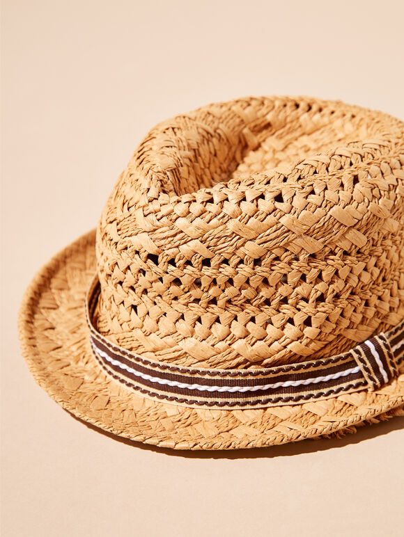 Mexico Fedora Hat, Stone, large