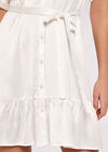 Ruffle Shirt Mini Dress, White, large