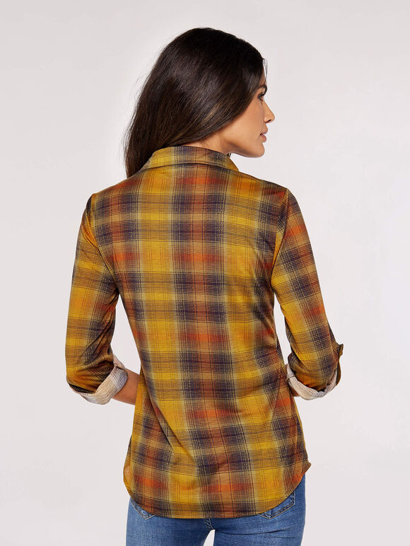 Checked Shirt, Mustard, large