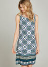 Positano Tile Print Shift Dress, Blue, large