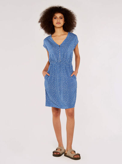 Dot Zip Front  Dress