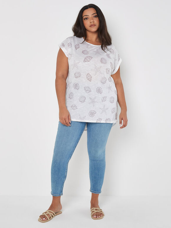 Seashell Shore Slub Top, Cream, large