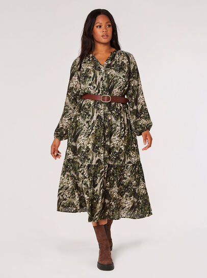 Curve Meadow Textured Midi Dress