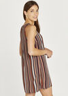 Tribal Print Shift Dress, Navy, large