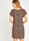Black Layered Heart Shift Dress, Black, large