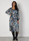 Curve Soft Touch Zebra Midi Dress, Grey, large