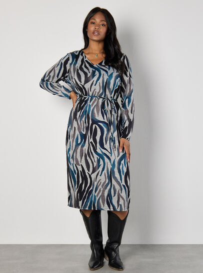 Curve Soft Touch Zebra Midi Dress