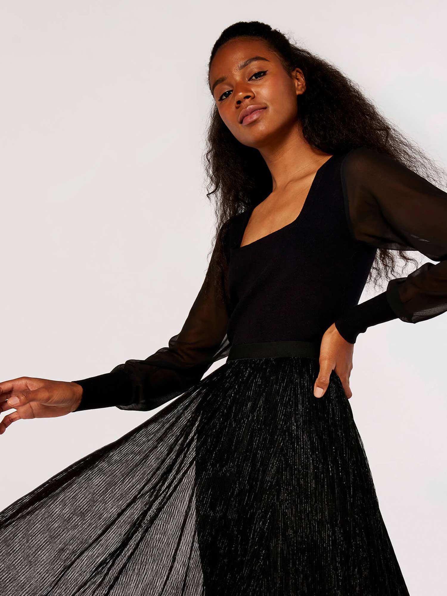 Stradivarius tulle skirt 2024 in black dots print