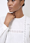 Lace Embroidered Cotton Top, White, large