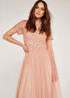 Sequin Tulle Maxi Dress, Pink, large