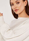 Mix Rib Batwing Jumper, Cream, large