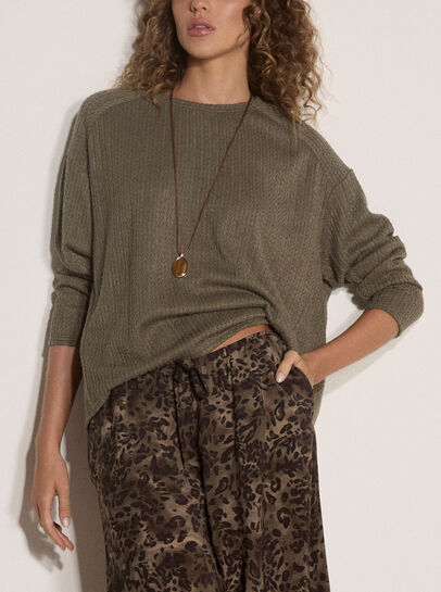 Leopard Print Wide-Leg Woven Trousers
