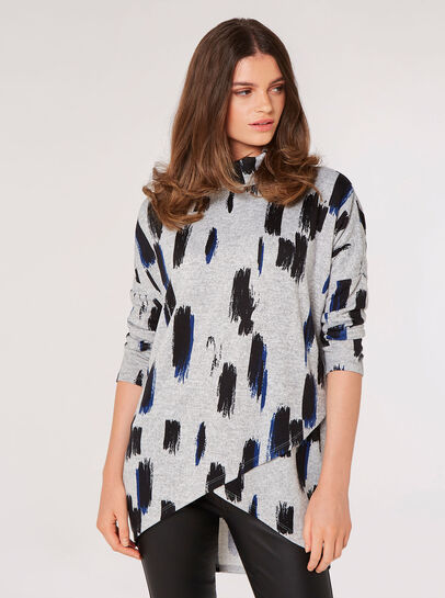 Paint Splash Wrap Tunic Top