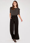  Wide Leg Tie Waist Trousers, Black, large