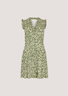 Abstract Spot Ruffle Mini Dress, Green, large