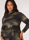 Texture Print Jersey Midi Dress, Khaki, large