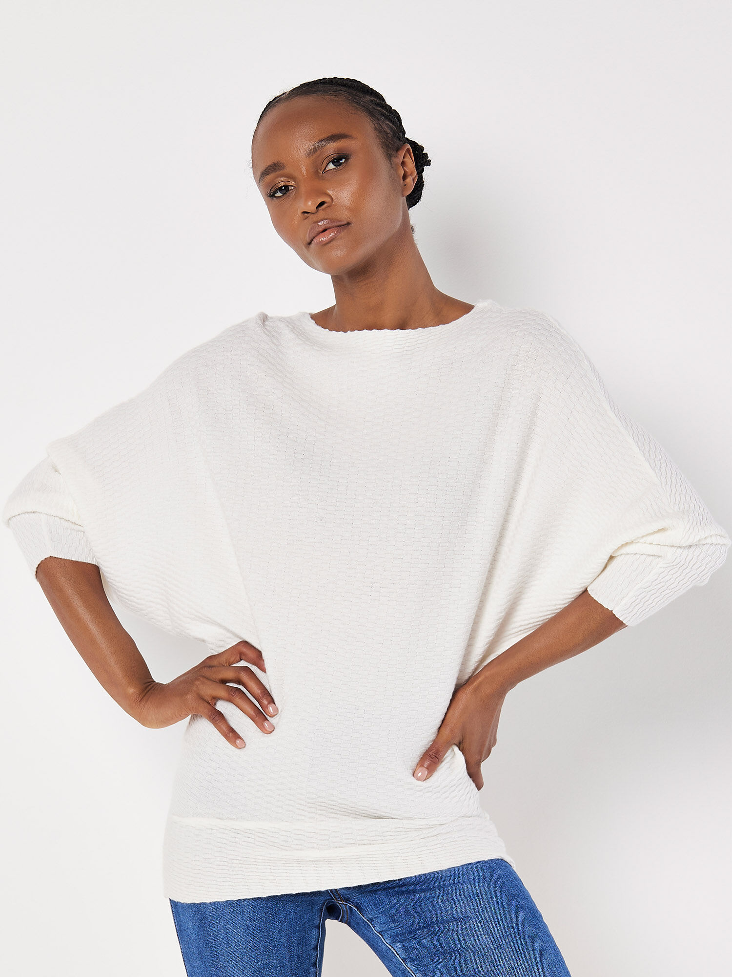 White knitwear jumper cheap